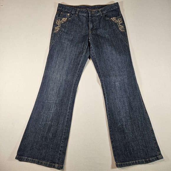 AZI Jeans New York Womens Size 10 Embellished Bootcut Western Chic Boho Glam - Picture 3 of 10